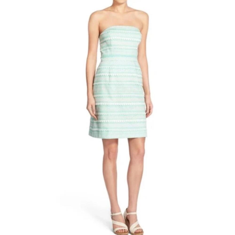 Vineyard Vines Kentucky Derby Icon Print Strapless Dress Lace Stripe Preppy Mini - Picture 12 of 12